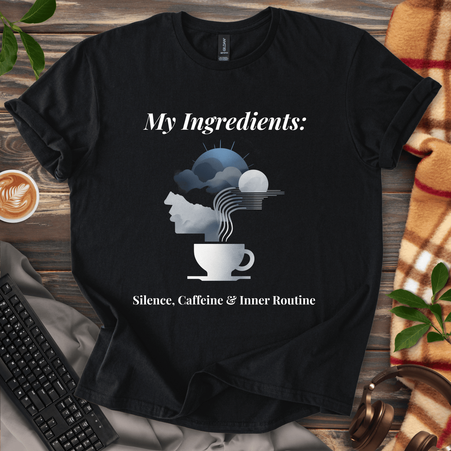 Silence, Caffeine, & Inner Routine T-Shirt