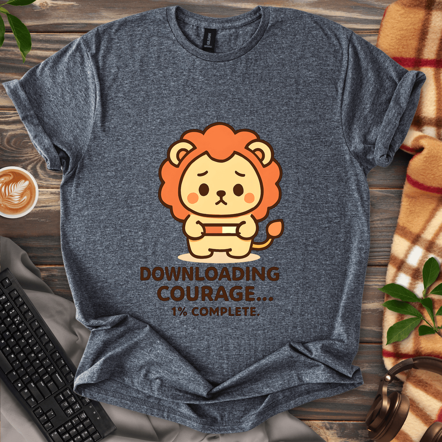 Downloading Courage Lion T-Shirt