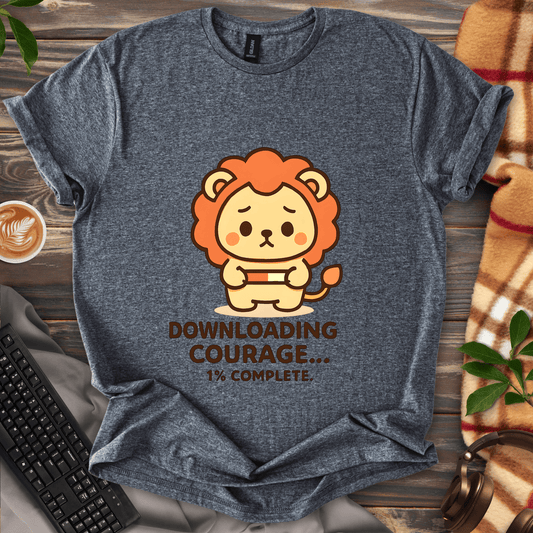 Downloading Courage Lion T-Shirt