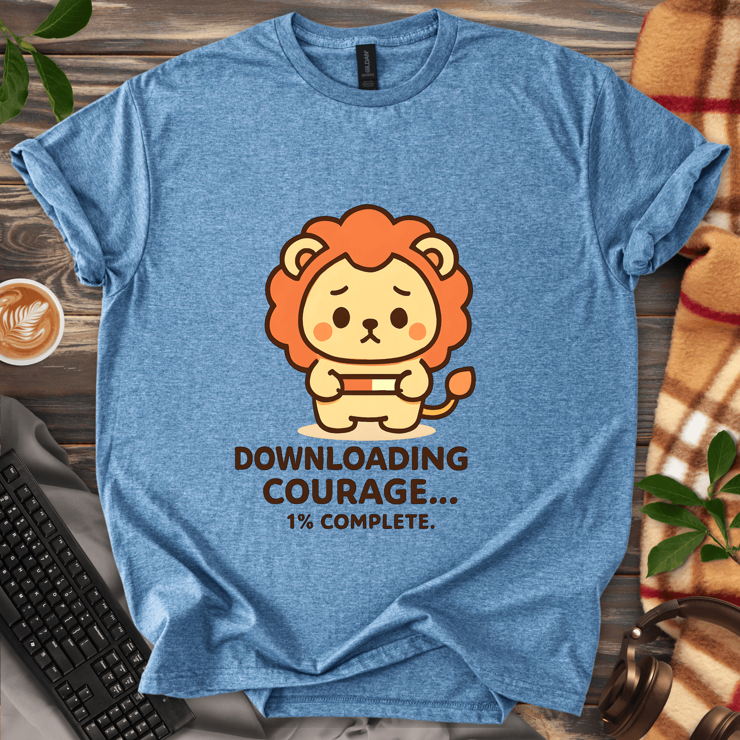 Downloading Courage Lion T-Shirt