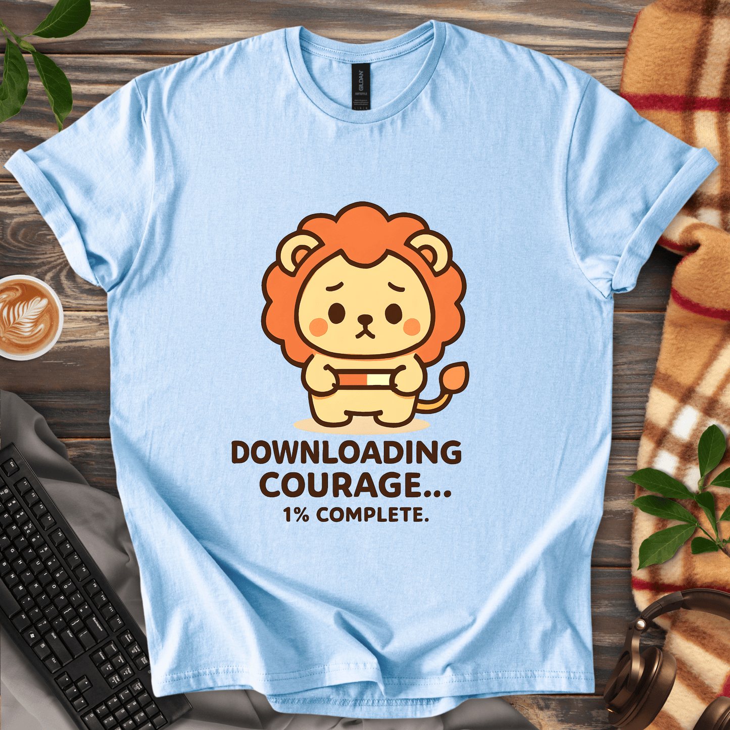 Downloading Courage Lion T-Shirt