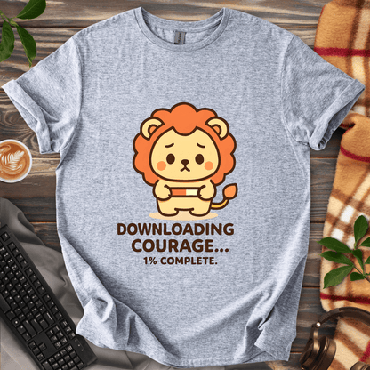 Downloading Courage Lion T-Shirt